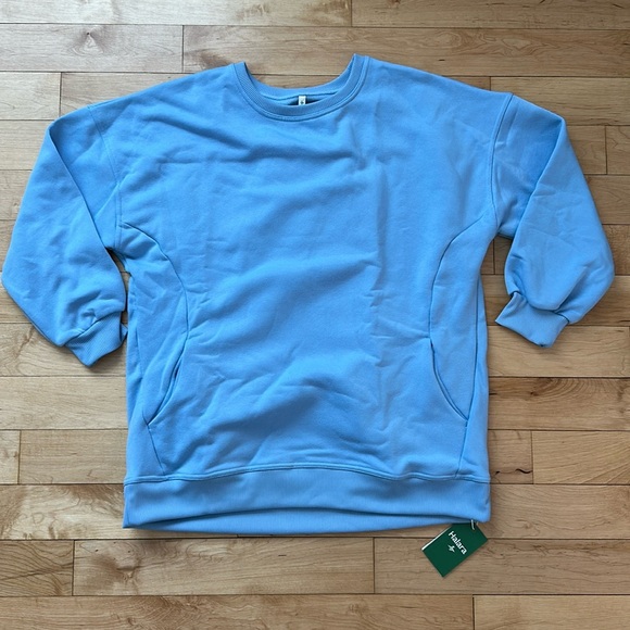 NWT Halara Oversize Fleece Casual Sweatshirt - Medium Blue - Picture 4 of 8